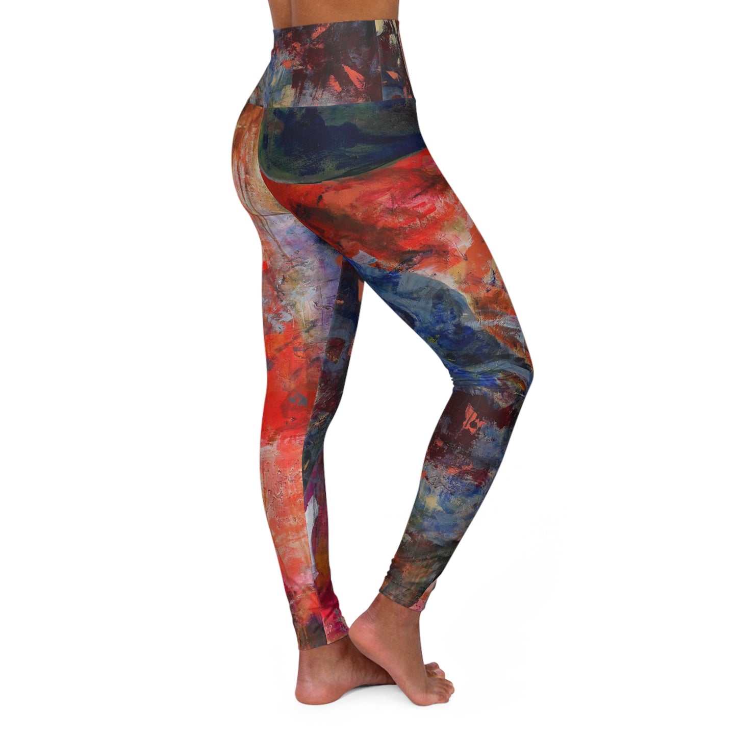 Abstract Watercolor High-Waist Yoga Leggings