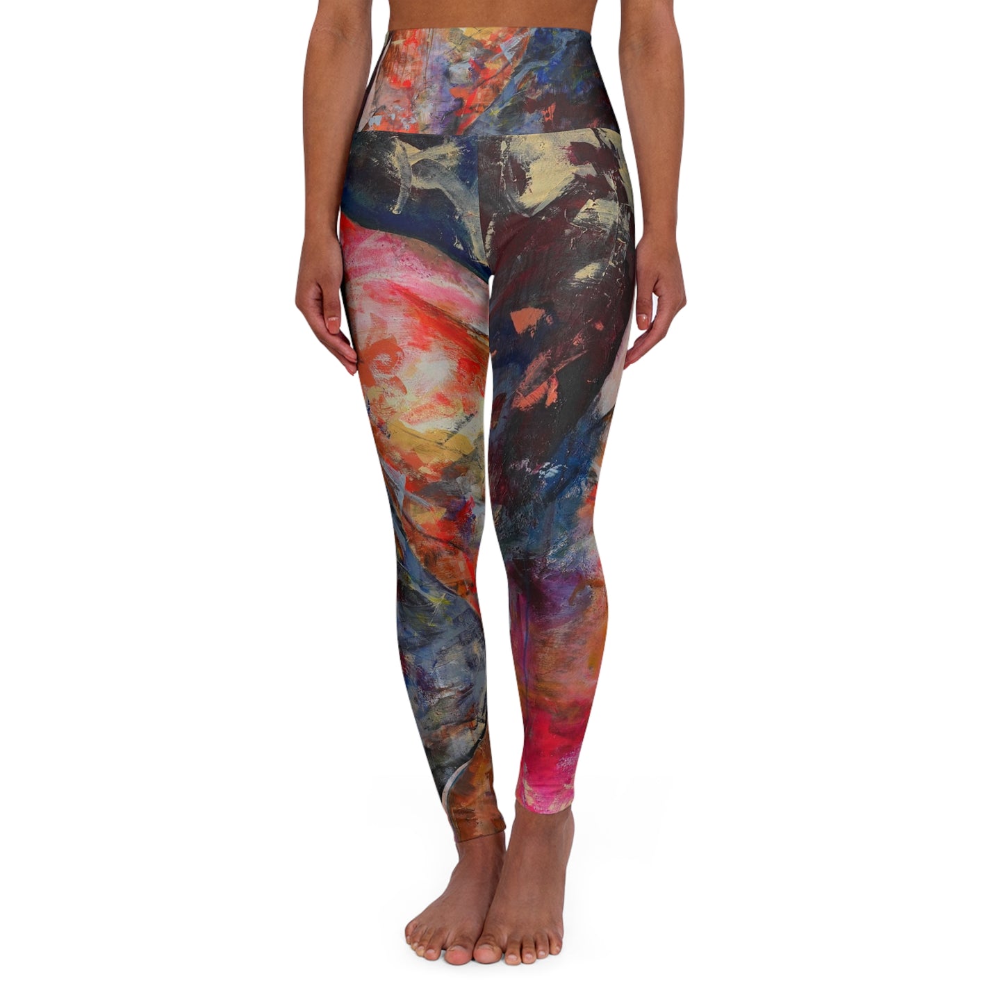Abstract Watercolor High-Waist Yoga Leggings