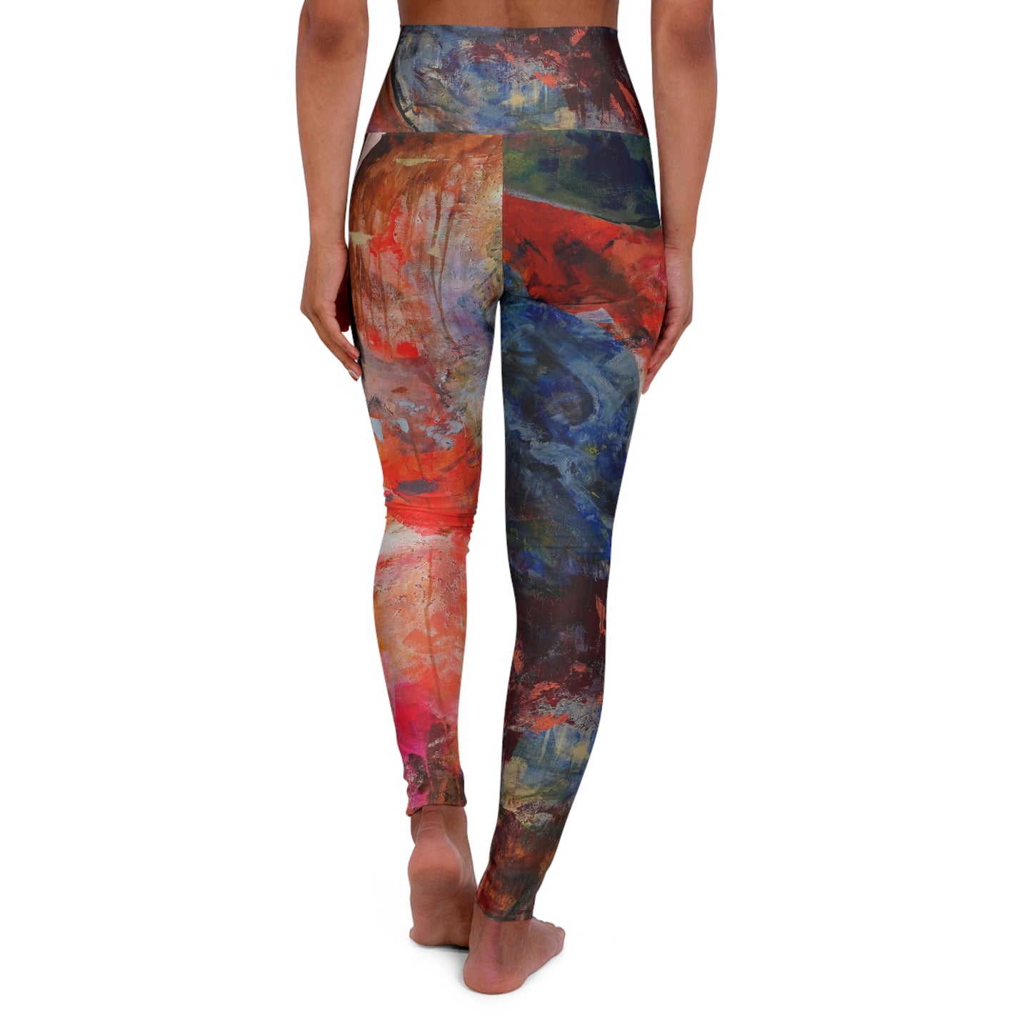 Abstract Watercolor High-Waist Yoga Leggings