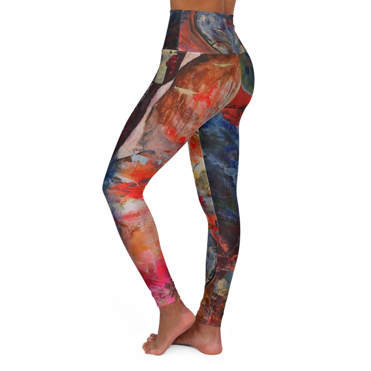 Abstract Watercolor High-Waist Yoga Leggings